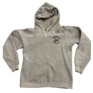 Vintage Hanes Team Roper Pullover Hoodie Gray Rodeo Western Print